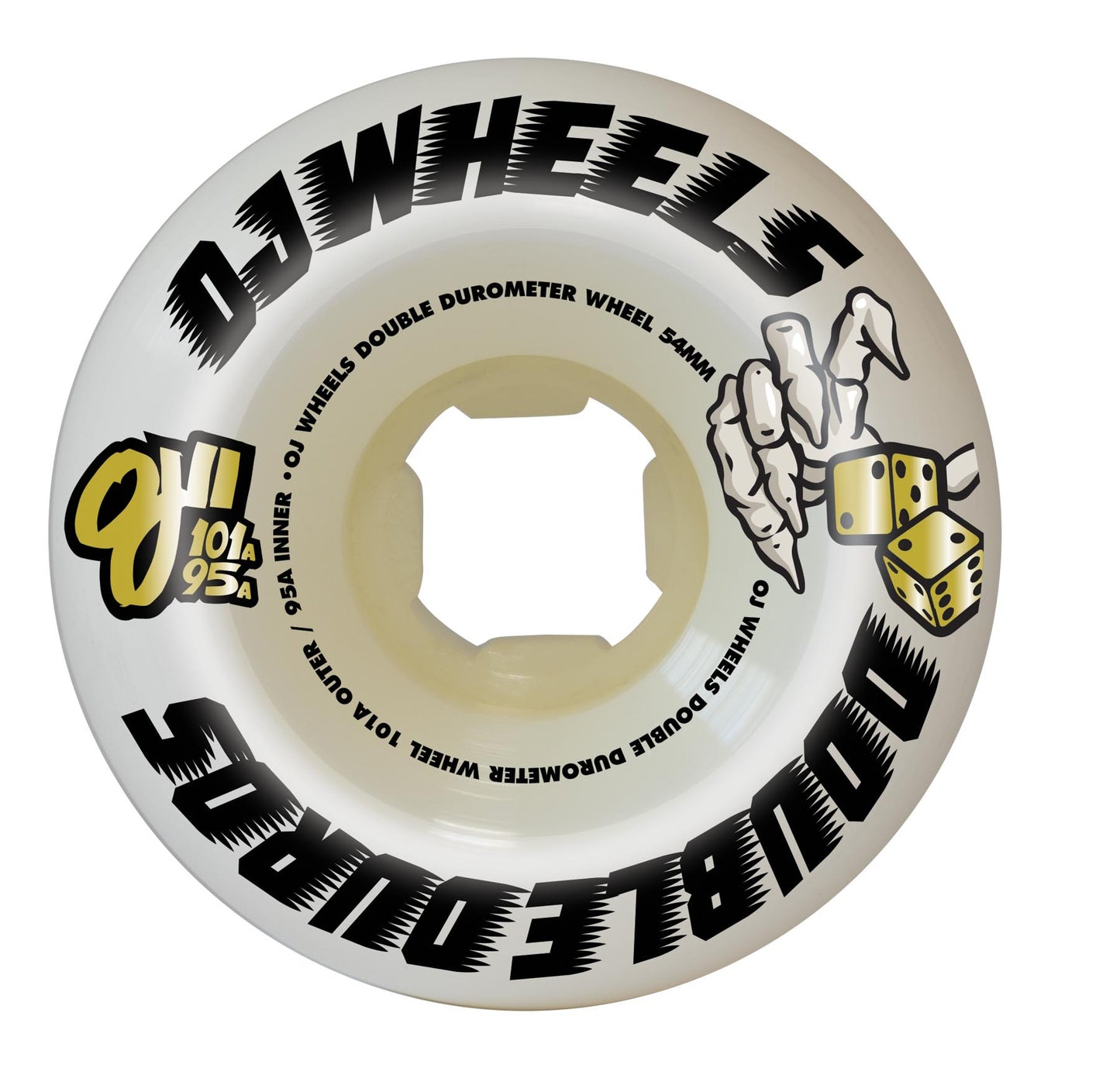 Double Duro 101a/95a White Mini Combo Wheels (54mm)