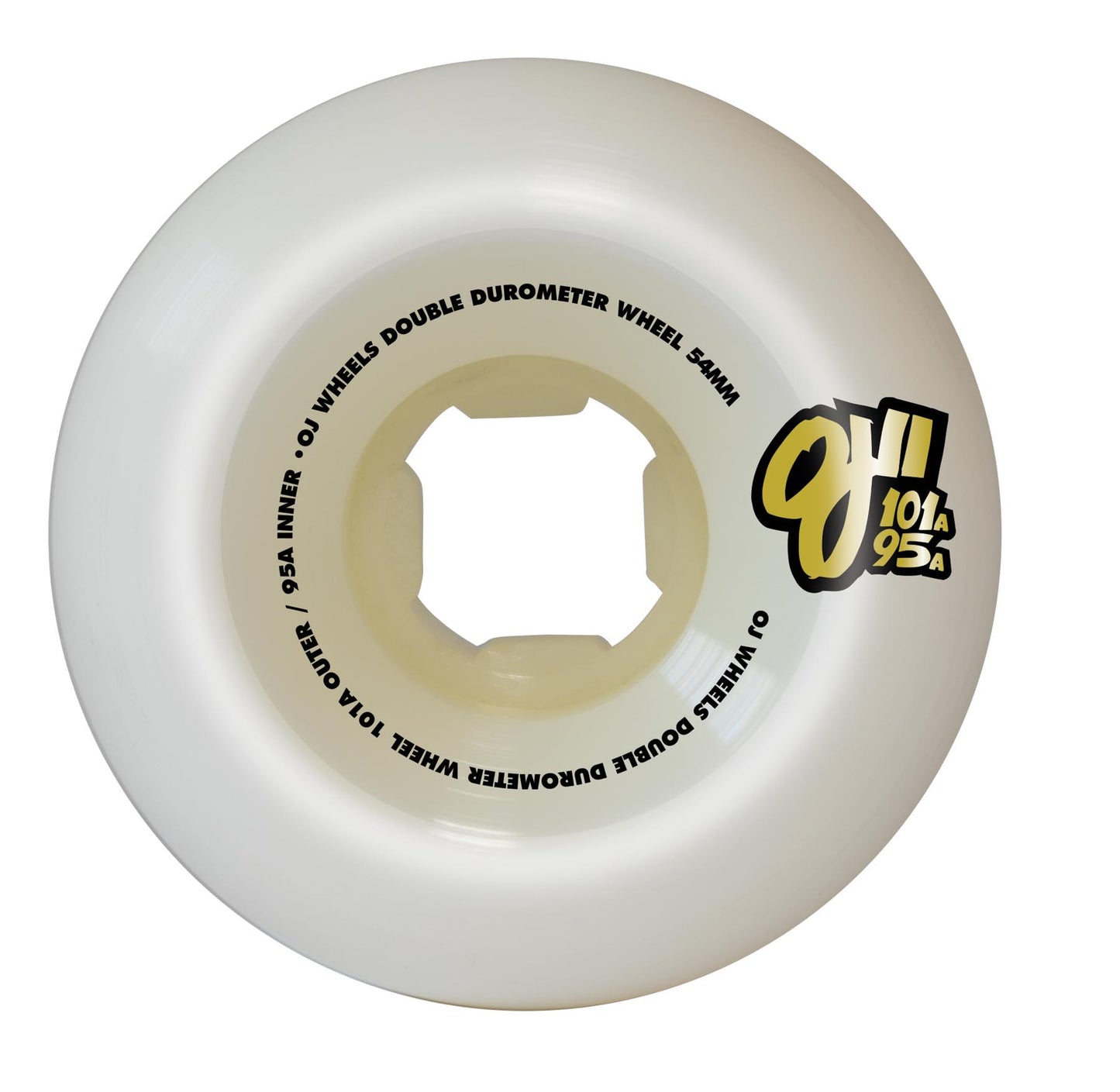 Double Duro 101a/95a White Mini Combo Wheels (54mm)