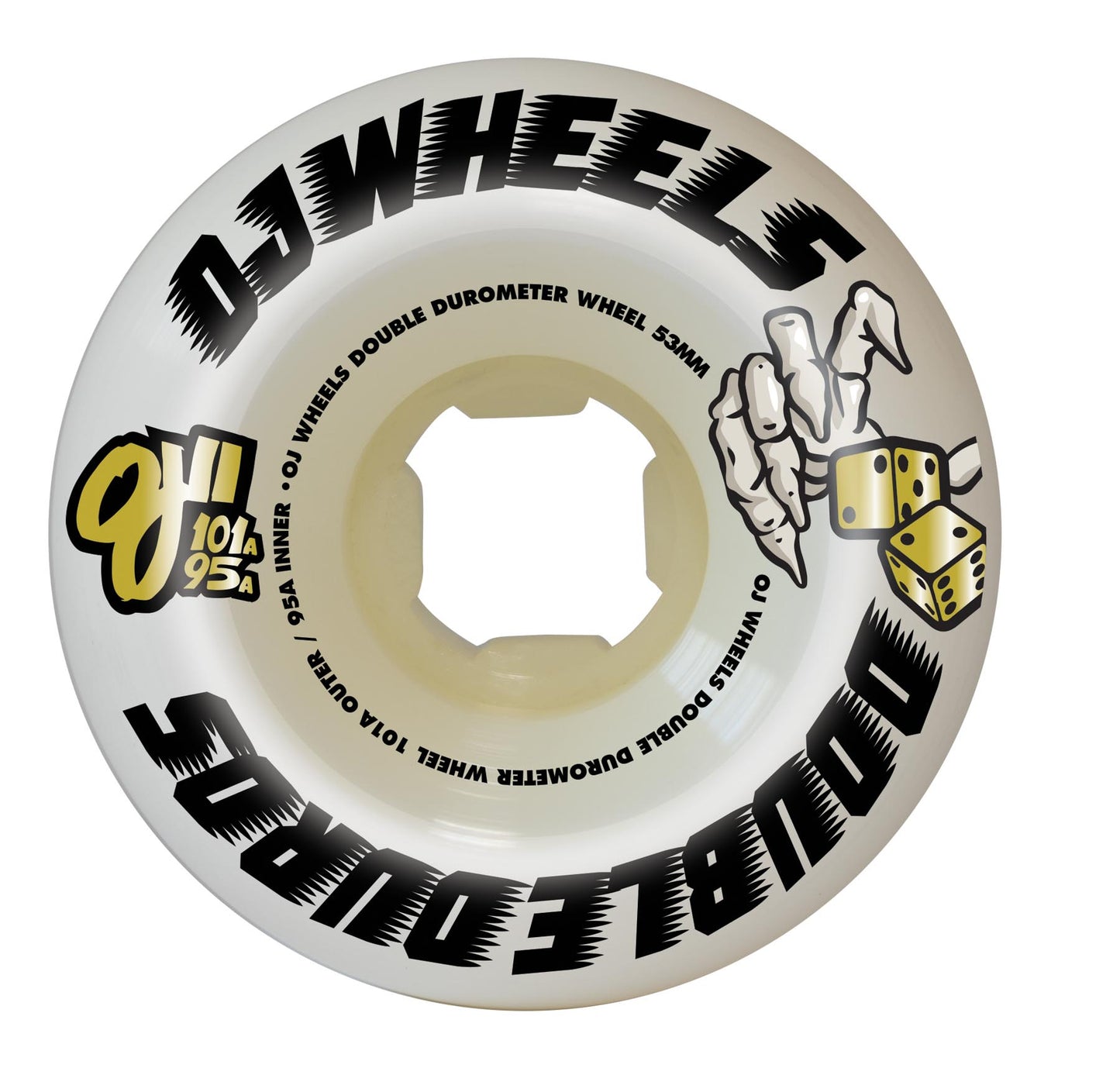 Double Duro 101a/95a White Mini Combo Wheels (53mm)