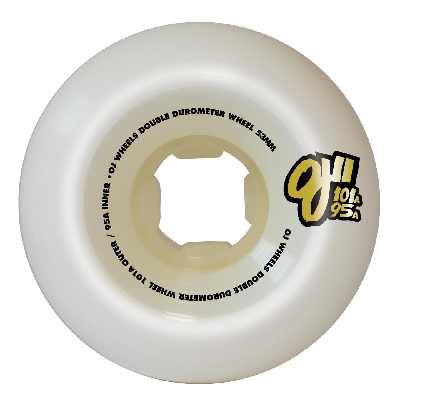 Double Duro 101a/95a White Mini Combo Wheels (53mm)