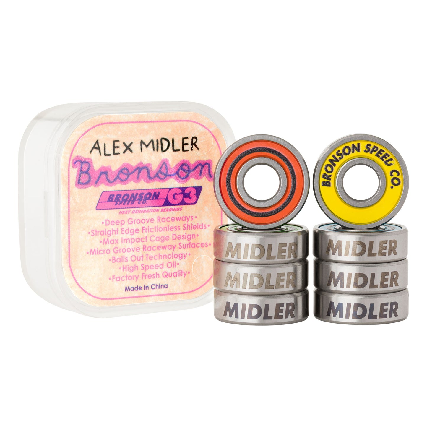 Bronson Alex Midler Pro G3 Skateboard Bearings