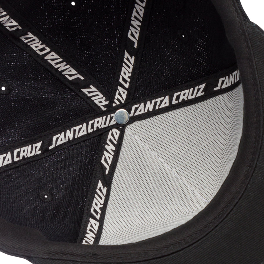 Check Ringed Flamed Dot Snapback Hat (Black)