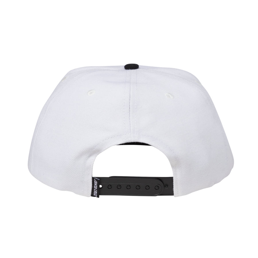 Check Ringed Flamed Dot Snapback Hat (White/Black)