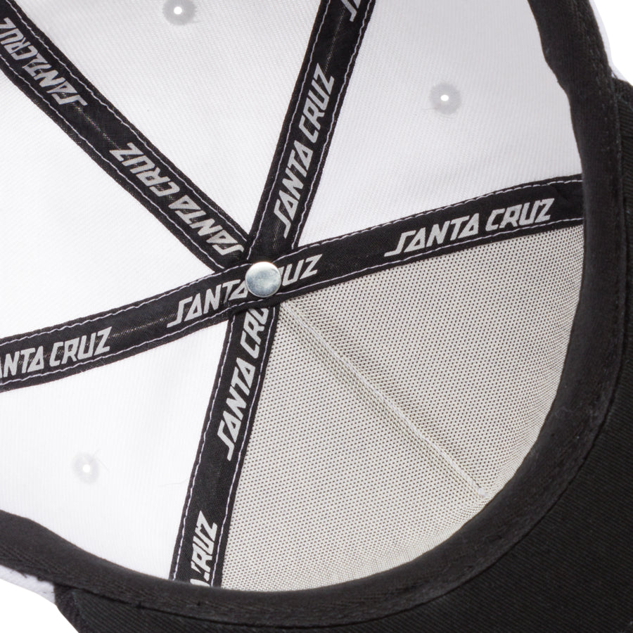 Check Ringed Flamed Dot Snapback Hat (White/Black)