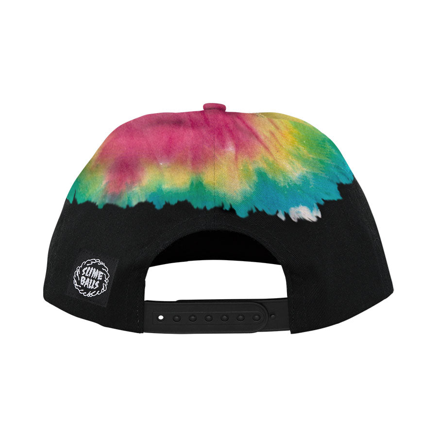 Puff Balls Snapback Hat (Dark Rainbow)