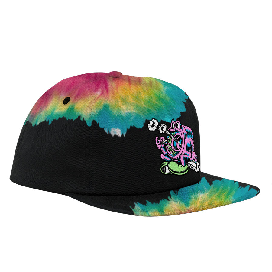 Puff Balls Snapback Hat (Dark Rainbow)