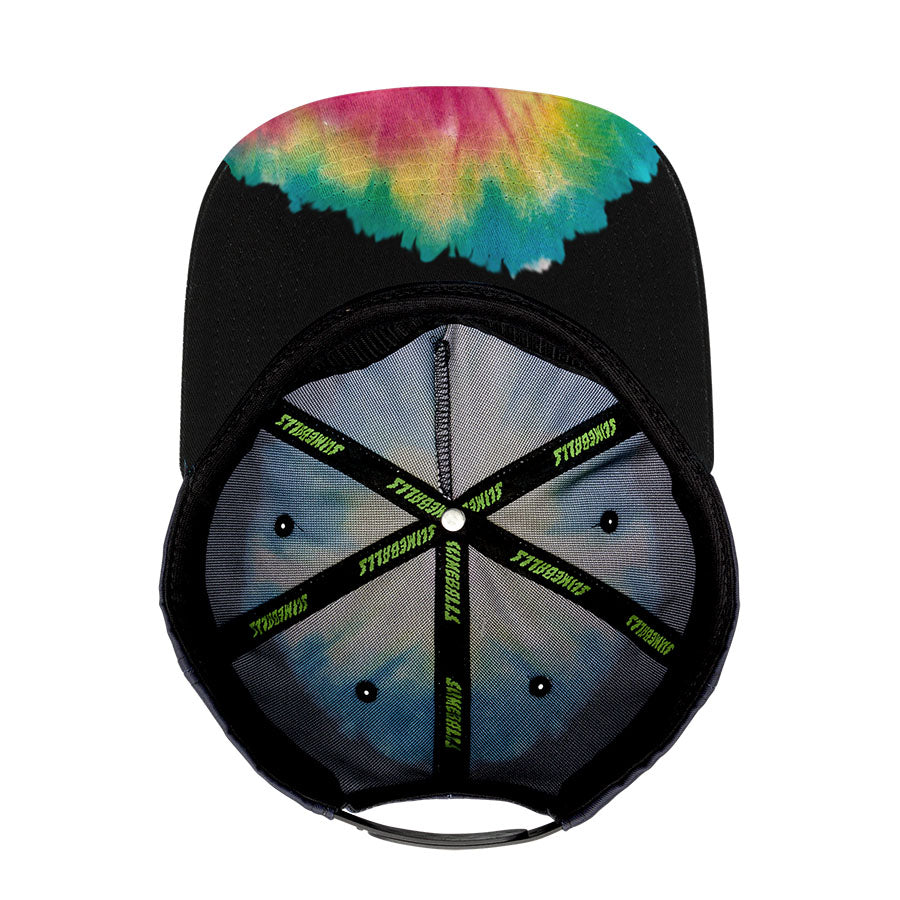 Puff Balls Snapback Hat (Dark Rainbow)