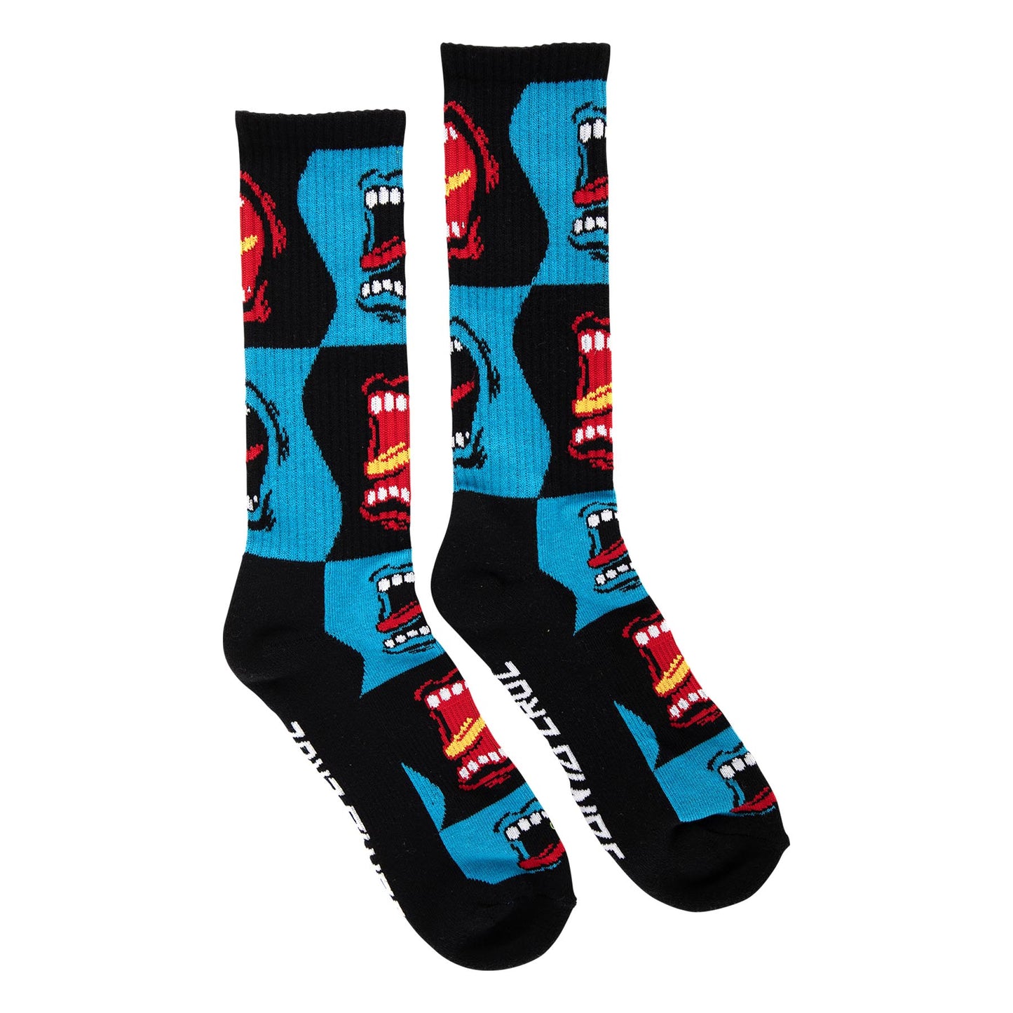 Allover Screaming Strip Crew Socks Screaming Check