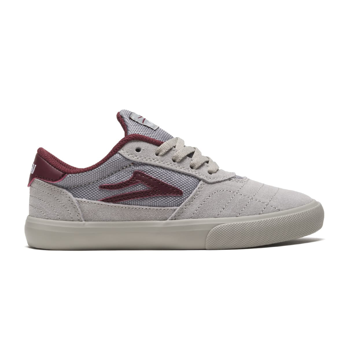 Lakai Cambridge Kids (Grey/Burgundy Suede) – First Gear Skateshop