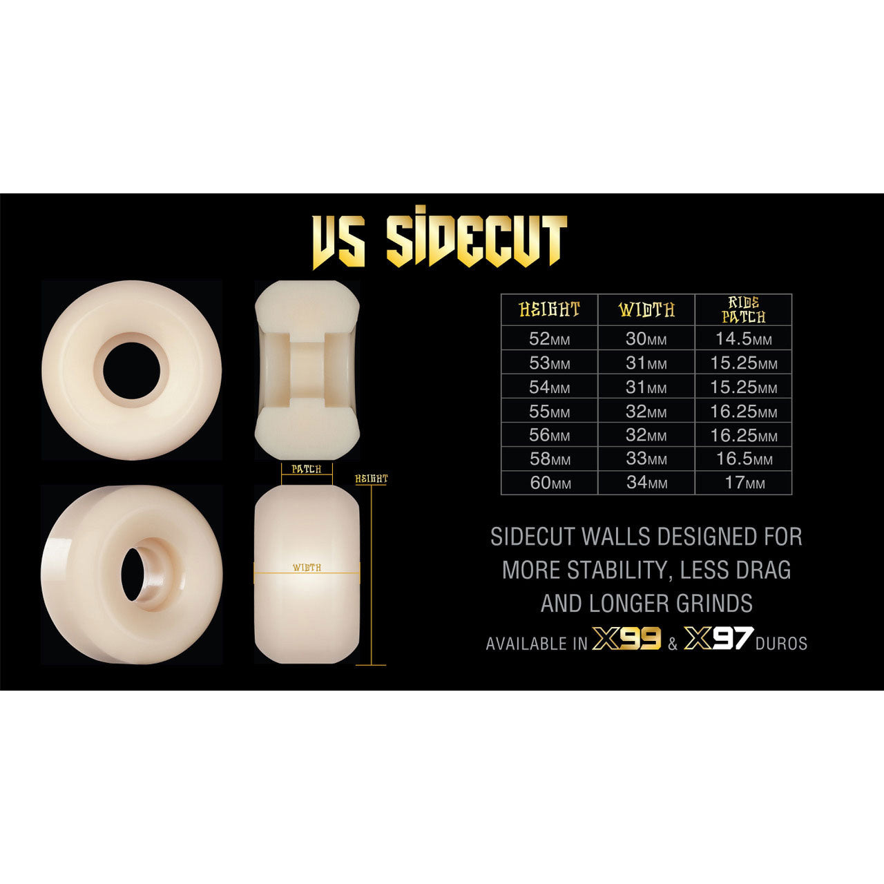 X-Formula 99a Dark Waters V5 Sidecut Wheels (54mm)