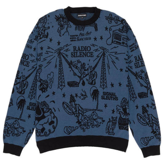 Eyeball Knit Sweater (Harbour Blue/Black)