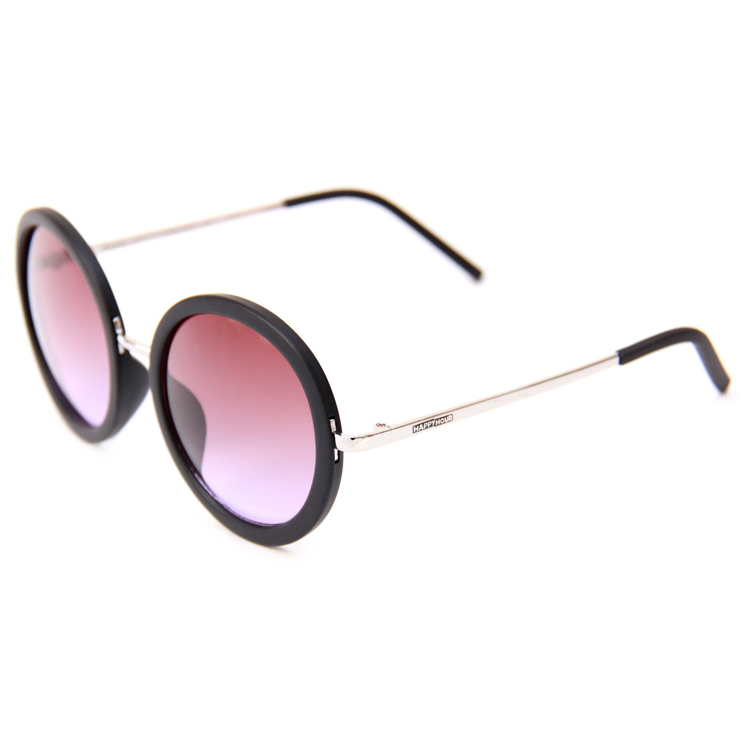 Square Sunglasses (Matte Black/Purple Lens)