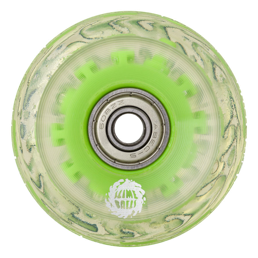 Light Ups 78a Wheels w/GREEN LED and bearings (60mm)