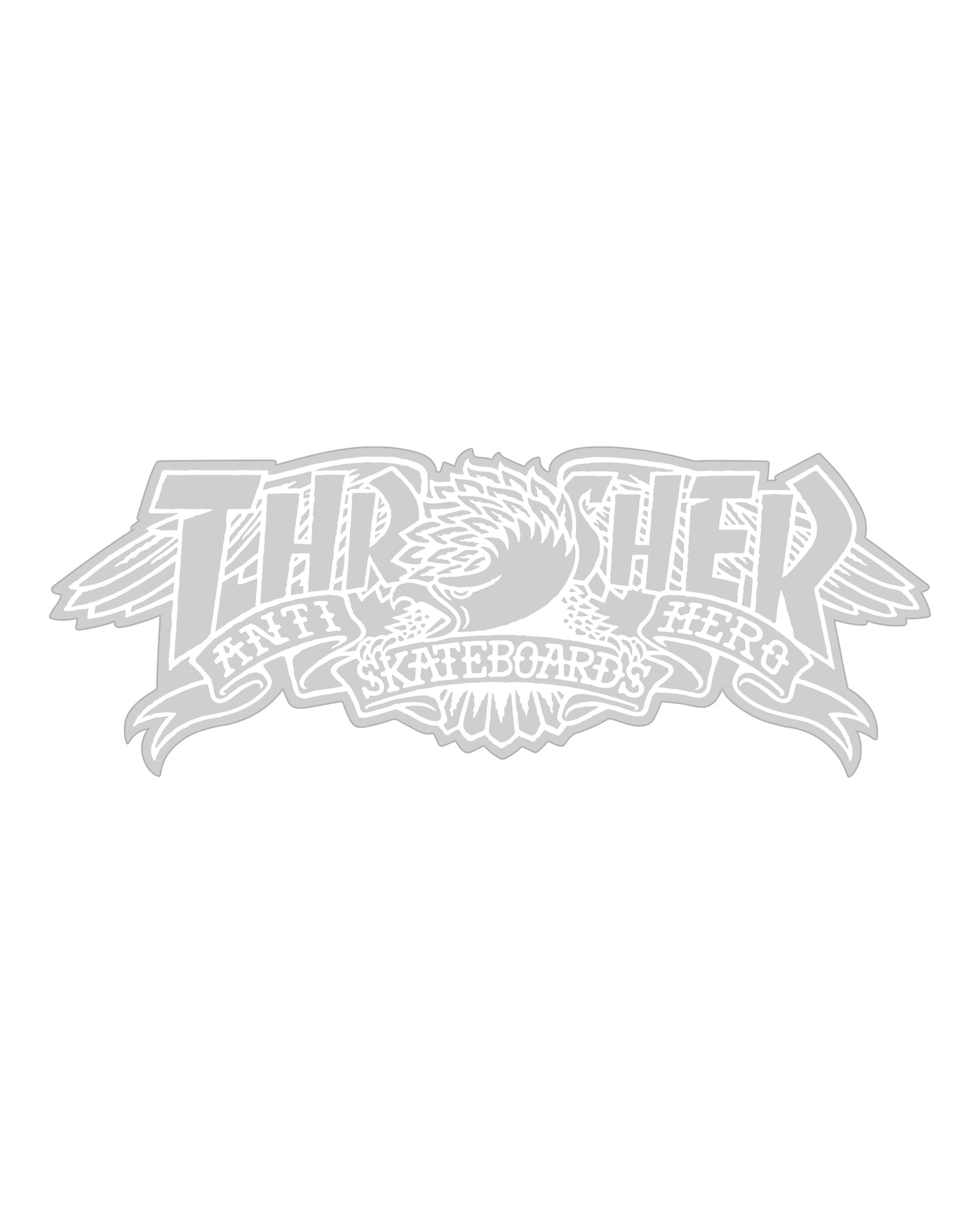 Thrasher X Antihero Mag Banner Clear Sticker