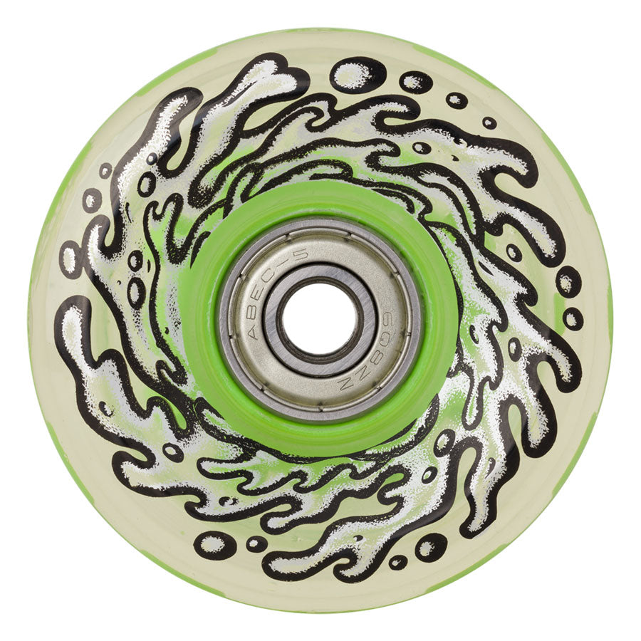 Light Ups 78a Wheels w/GREEN LED and bearings (60mm)