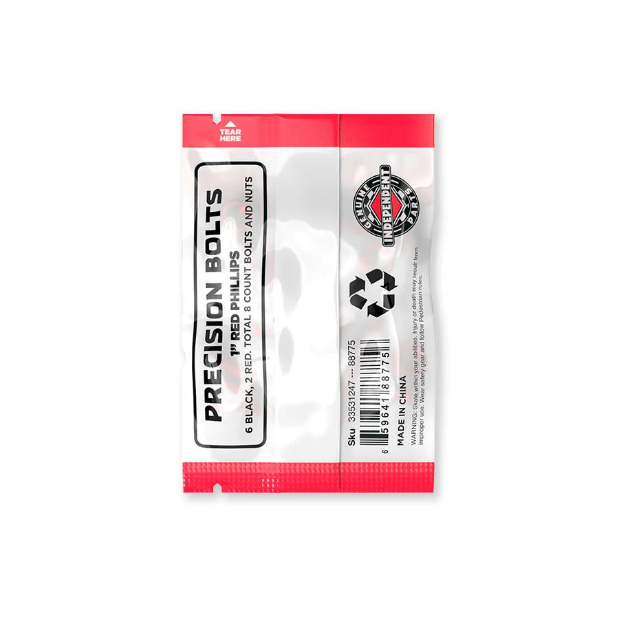 Genuine Parts Phillips Hardware - 1 in (Black/Red)