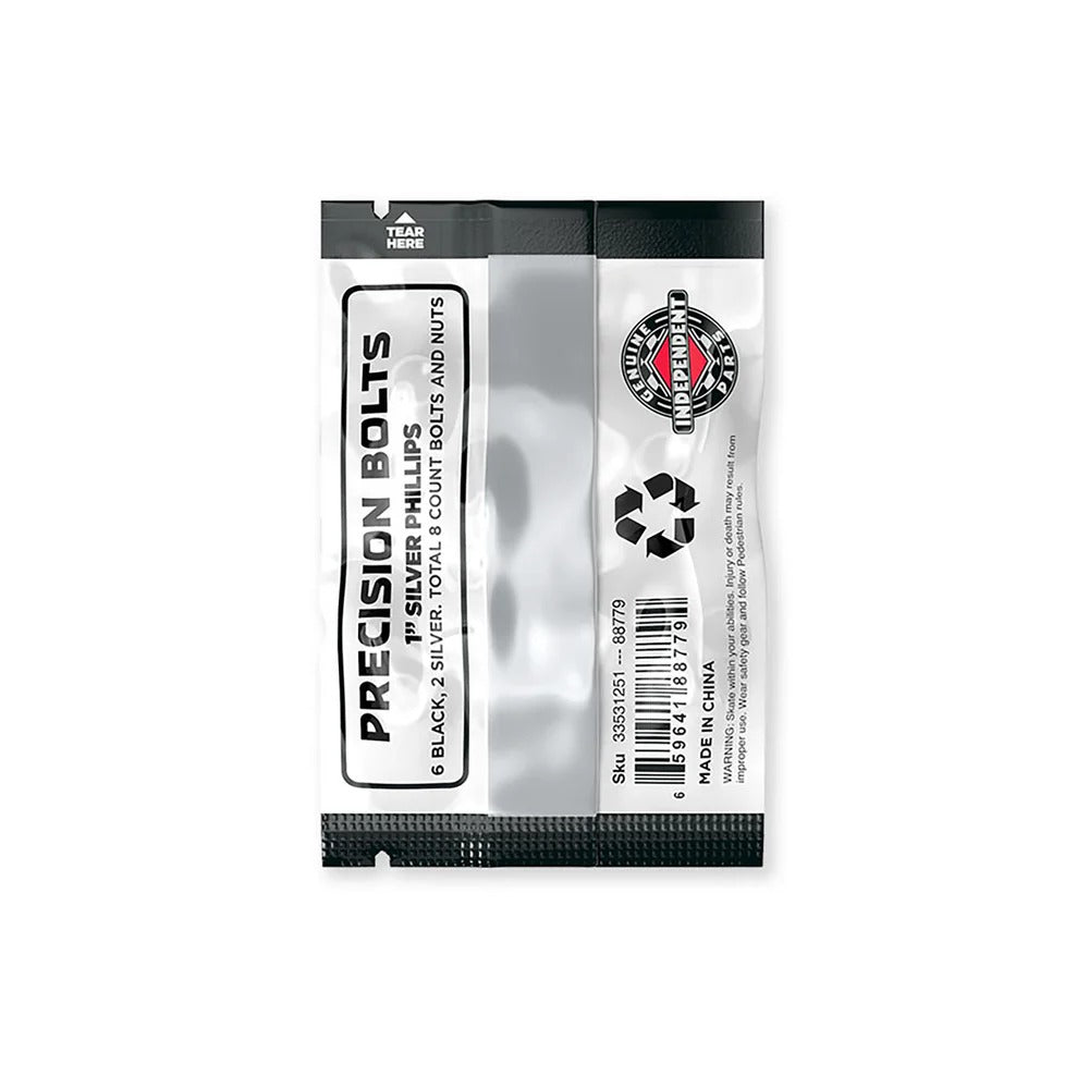 Genuine Parts Phillips Hardware - 1 in (Black/Silver)