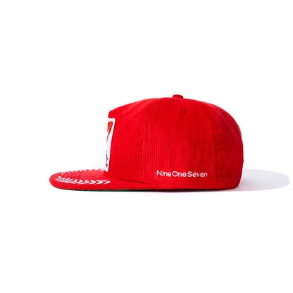 Nine One Seven Racing Team Red Corduroy Snapback