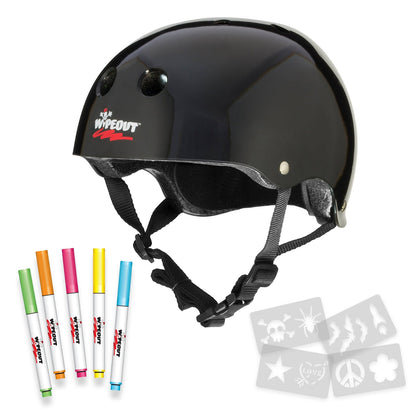 Wipeout Dry Erase Youth Helmet (Black)