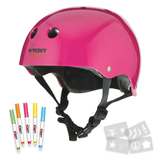 Wipeout Dry Erase Youth Helmet (Neon Pink)