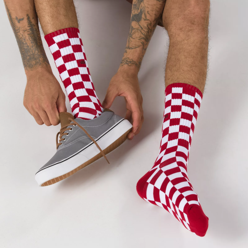 Vans Checkerboard Socks (Red/White)