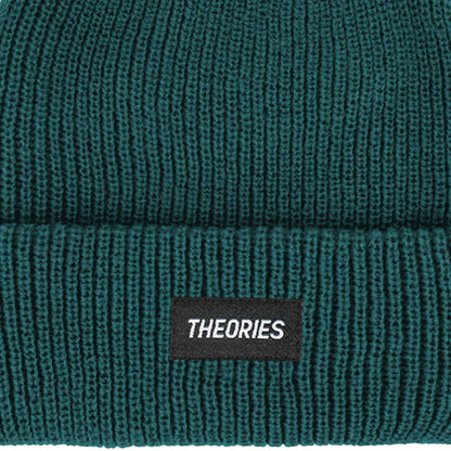 Theories "Stamp Label" Rib Knit Beanie (Teal)