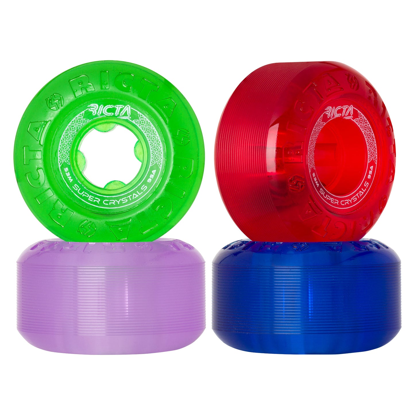 Super Crystals 95a Transparent Purple Green Blue Red Wheels (53mm)