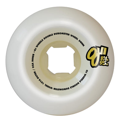 Double Duro 101a/95a White Mini Combo Wheels (54mm)