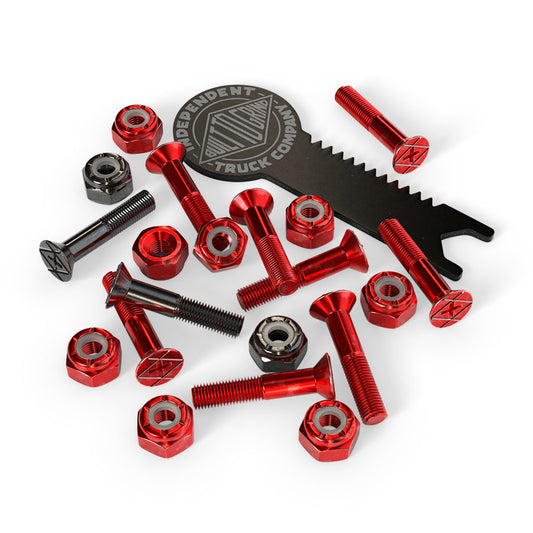Independent Genuine Parts Red/Black Hardware - 1in Phillips