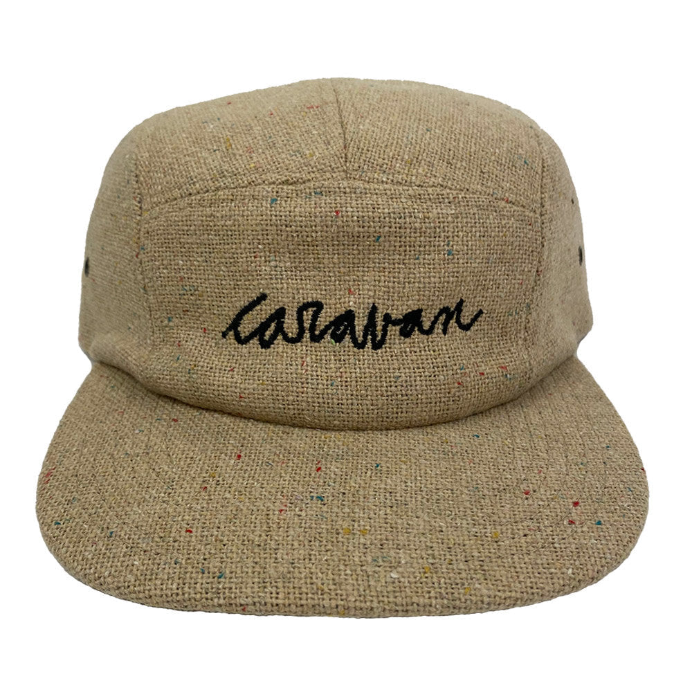 CARAVAN SCRIPT LOGO TWEED WOOL HAT (TAN)