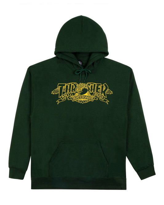 Thrasher X Antihero Mag Banner Hoodie (Forest Green)