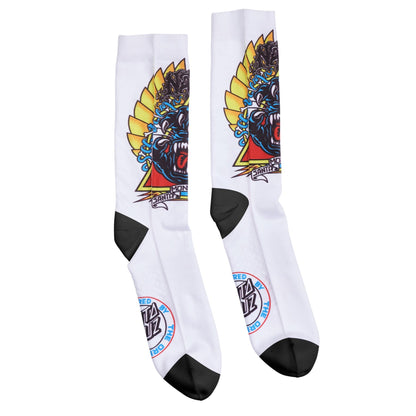 Santa Cruz Natas Screaming Panther Dress Socks (White)