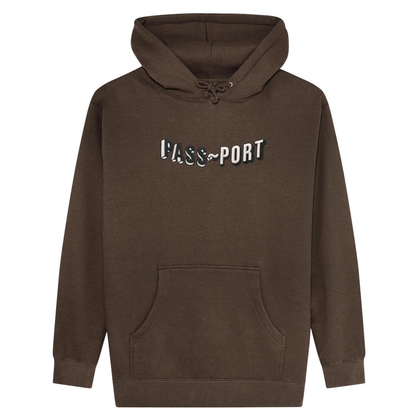 Pass~Port Sunken Logo Embroidery Hoodie (Bark)