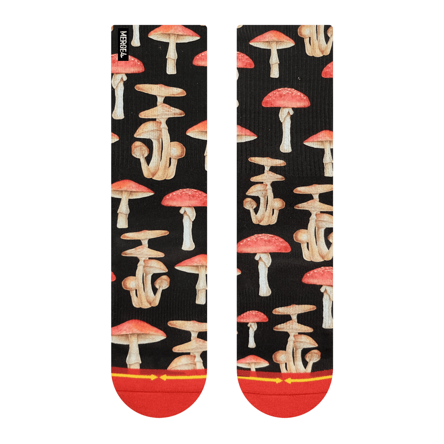 MERGE4 MUSHROOMS CREW SOCKS WITH ART BY HANNA MINCK