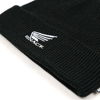 Snack 'Wings' Waffle Knit Beanie (Black)