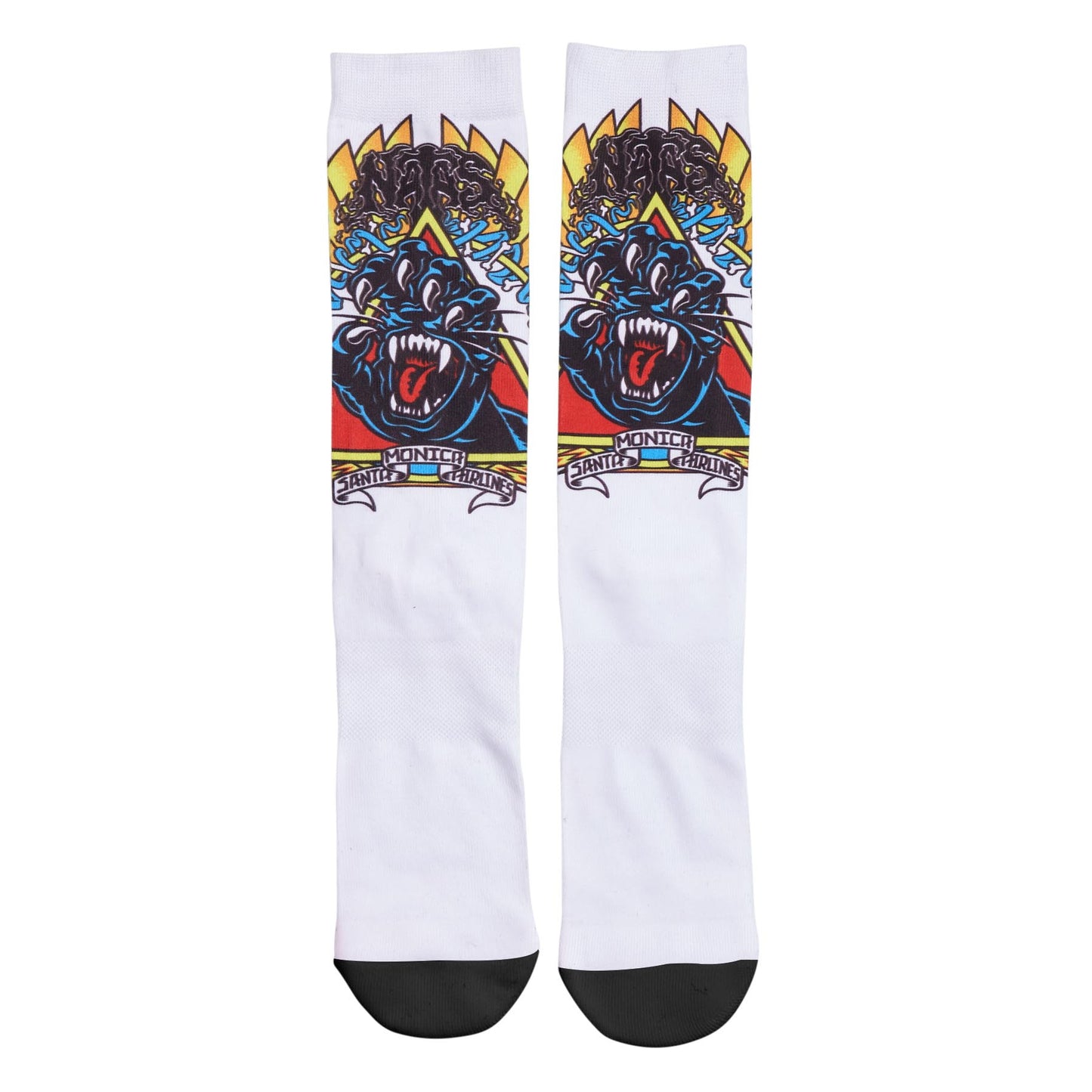 Santa Cruz Natas Screaming Panther Dress Socks (White)