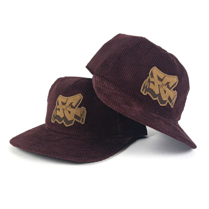 First Gear x KERO Corduroy Strapback Hat (Maroon)