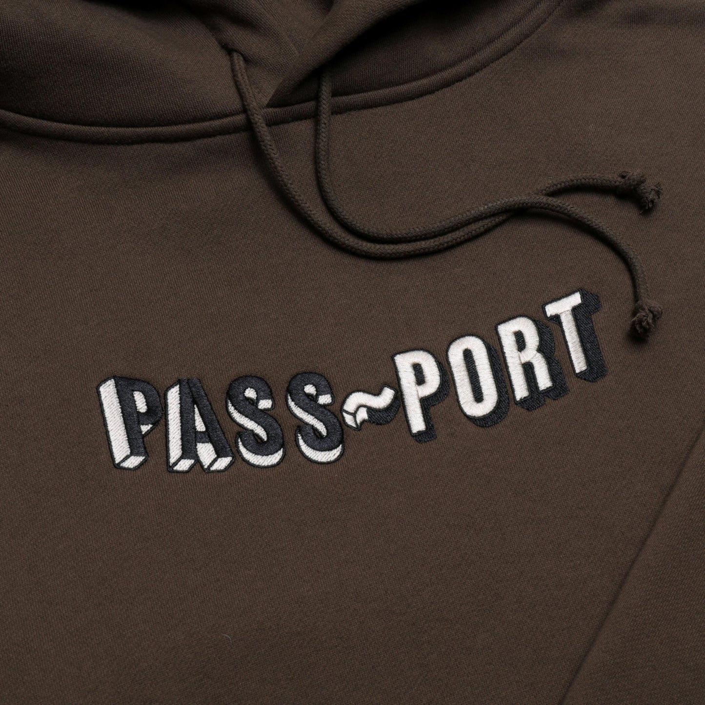 Pass~Port Sunken Logo Embroidery Hoodie (Bark)