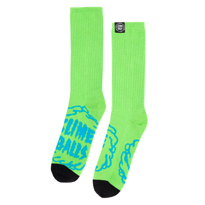 SLIME BALLS MONO SPLAT CREW SOCKS (SLIME GREEN)