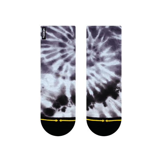 MERGE4 GREY TIE DYE QUARTER CREW SOCKS