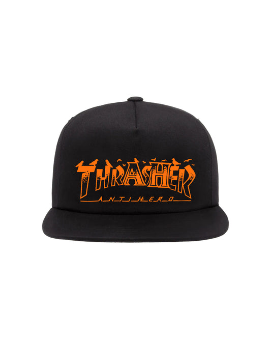 Thrasher X Antihero Pigeon Mag Snapback (Black)