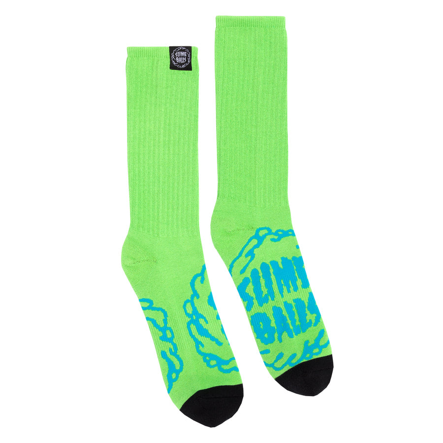 SLIME BALLS MONO SPLAT CREW SOCKS (SLIME GREEN)