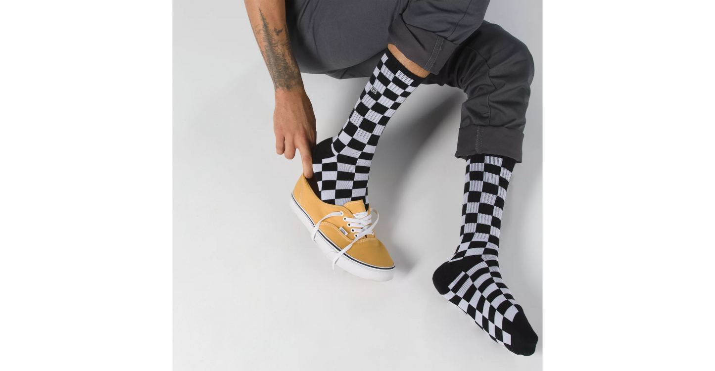 VANS CHECKERBOARD SOCKS - BLACK/WHITE