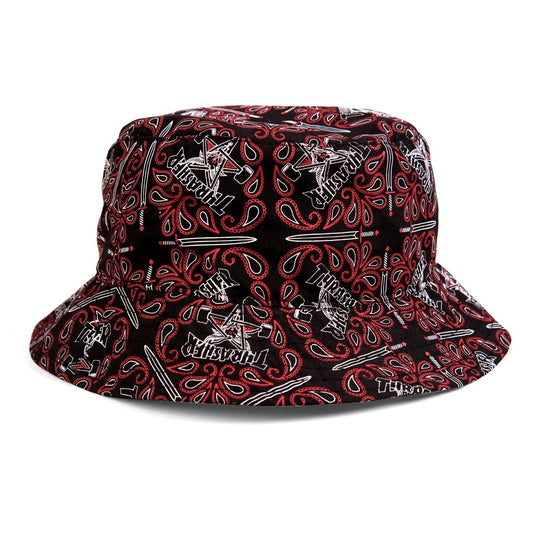 THRASHER BANDANA BUCKET HAT - BLACK/RED