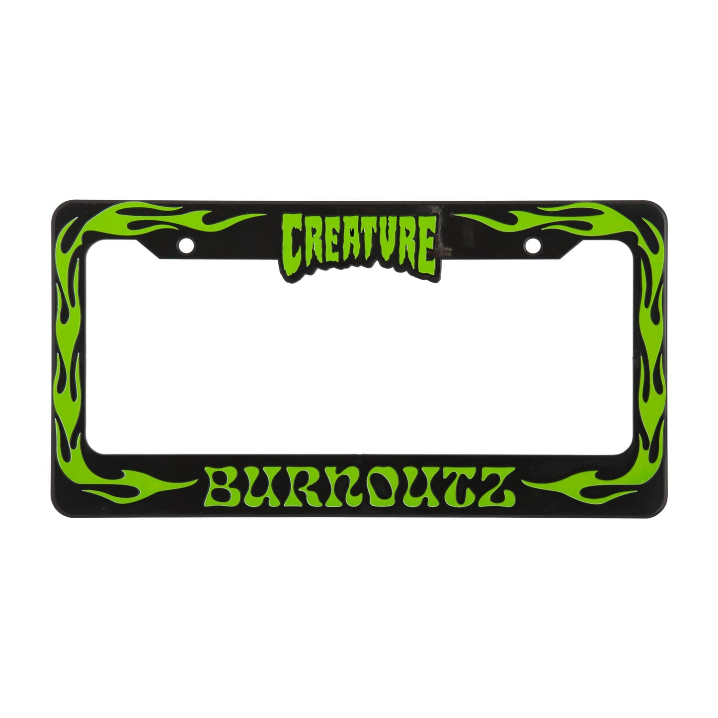 Creature Burnoutz License Place Frame (Black/Green)