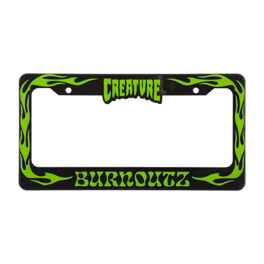 Creature Burnoutz License Place Frame (Black/Green)