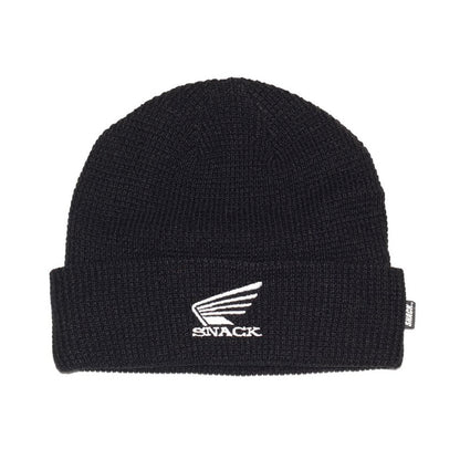 Snack 'Wings' Waffle Knit Beanie (Black)