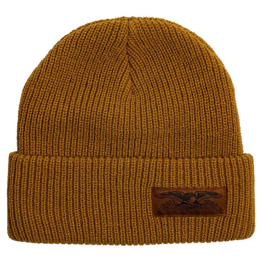 Stock Eagle Label Cuff Beanie (Light Brown)