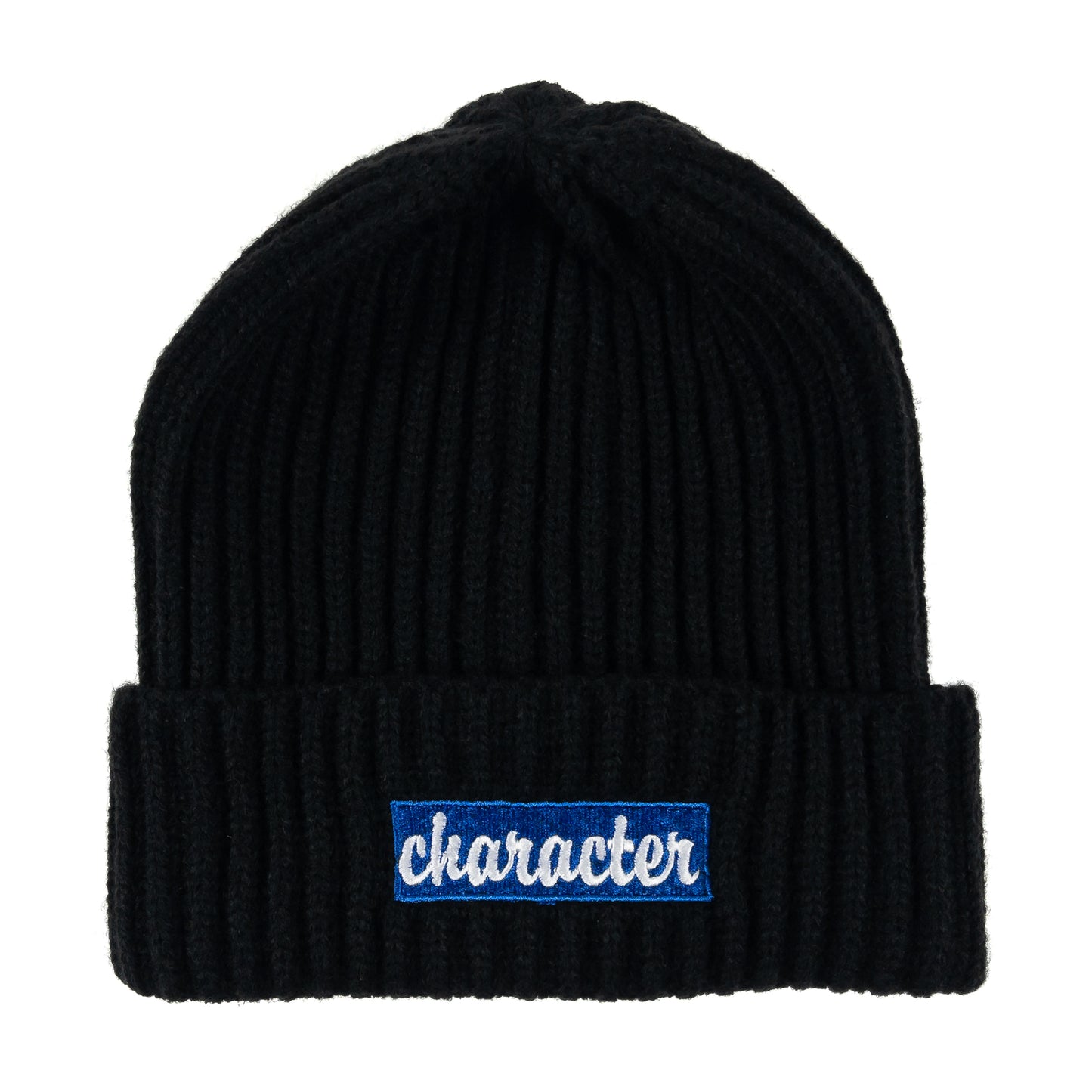 Blue Bar Script Logo Beanie (Black)