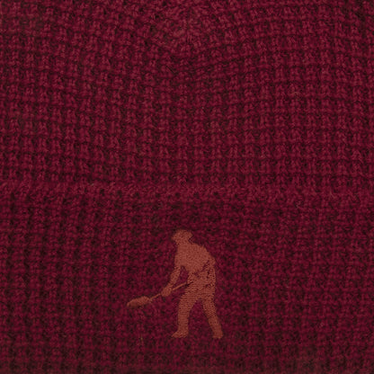 Pass~Port Organic Cotton Waffle Knit Beanie (Maroon)